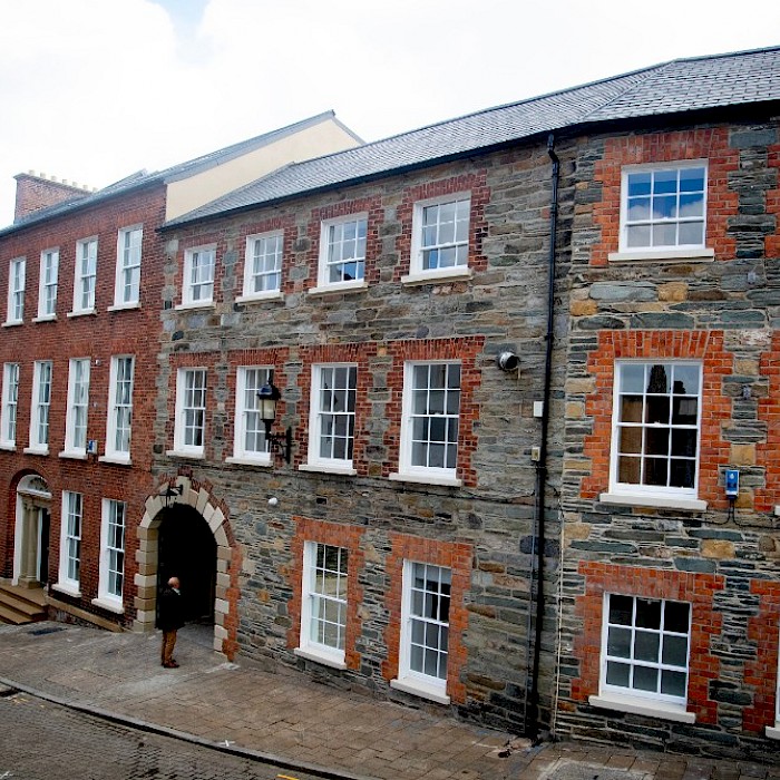 View of 17-20 Magazine Street from the city walls, Derry. Photograph by Jim McCafferty for Inner City Trust.