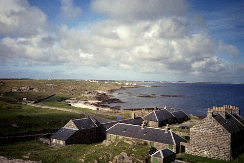 View of Hynish Shore Station from the Signal Tower. Credit - Hynish Trust.